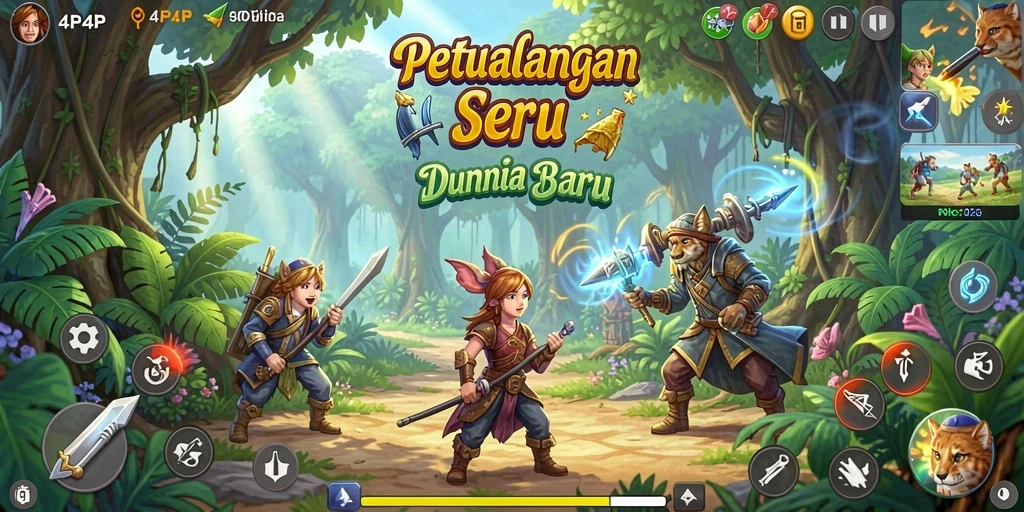 Tampilan menakjubkan dari gameplay petualangan 4P4P
