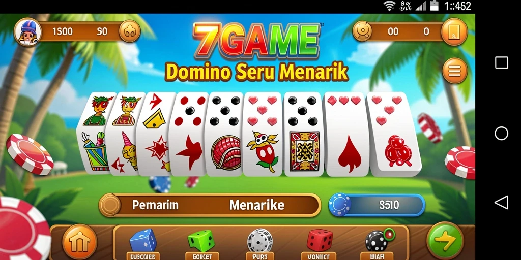 Screenshot permainan Domino dengan grafis menarik dan gameplay dinamis.