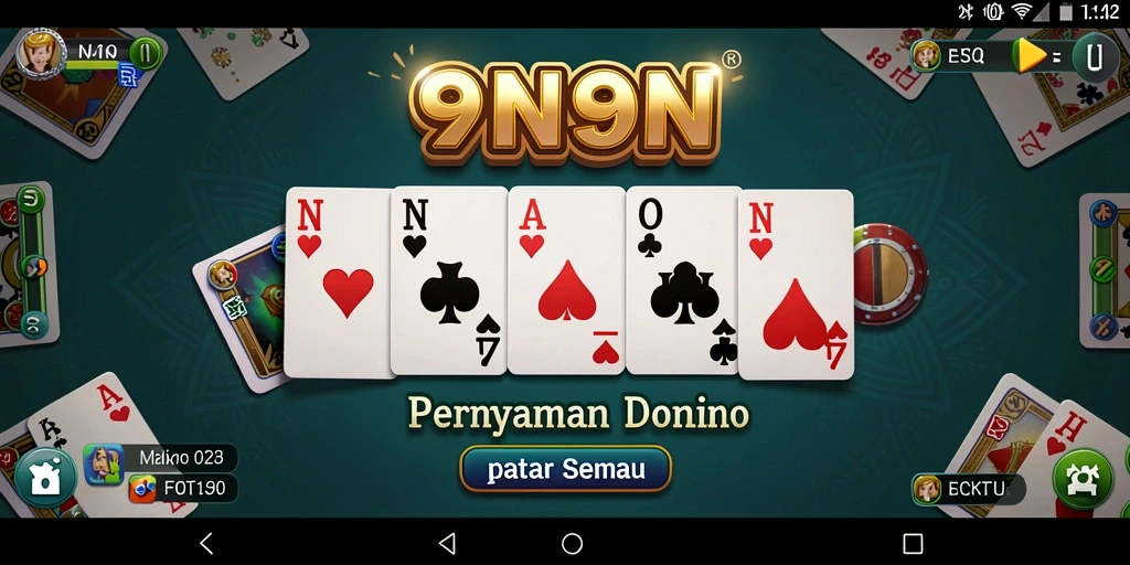 Screenshot gameplay 9N9N yang menampilkan serunya permainan Domino.