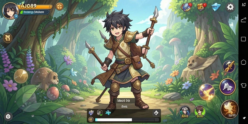 Screenshot utama AJO89 menampilkan aksi seru dalam gameplay Anime.