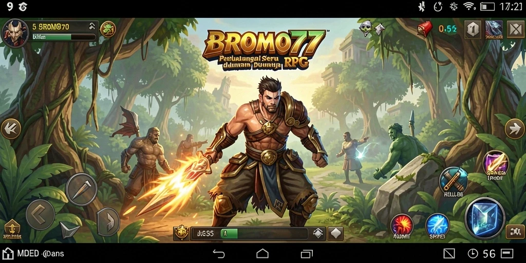 Tampilan gameplay BROMO77 yang menampilkan aksi RPG yang mendebarkan.
