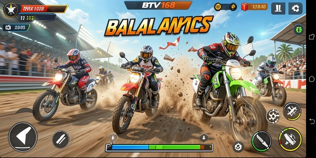 Gameplay balap motor yang mendebarkan dengan grafis menawan.