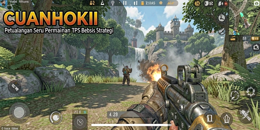 Tampilan gameplay seru dari CUANHOKI dengan aksi peperangan yang intens.
