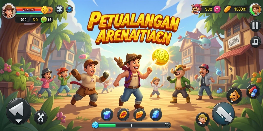 Screenshot utama H03 menampilkan aksi seru dalam gameplay Arcade.