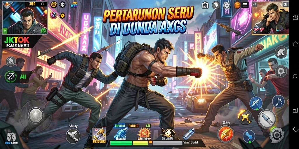 Screenshot menampilkan aksi spektakuler dalam JKTOK saat bertempur.