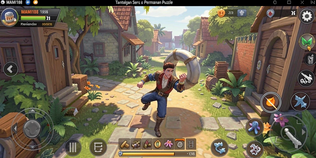 Screenshot gameplay MAMI188 menunjukkan tantangan puzzle yang menakjubkan.