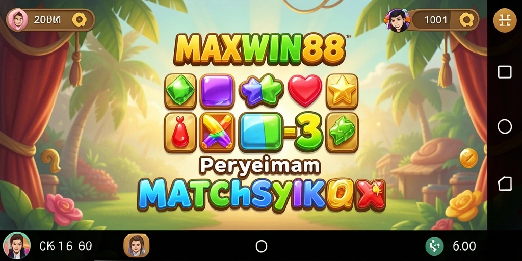 Tampilan gameplay Match-3 yang menantang dan seru di MAXWIN88.
