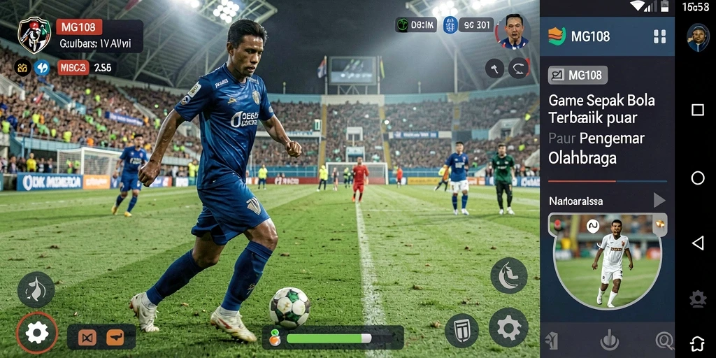 Tampilan gameplay MG108 yang intens dan mendebarkan dalam dunia sepak bola.