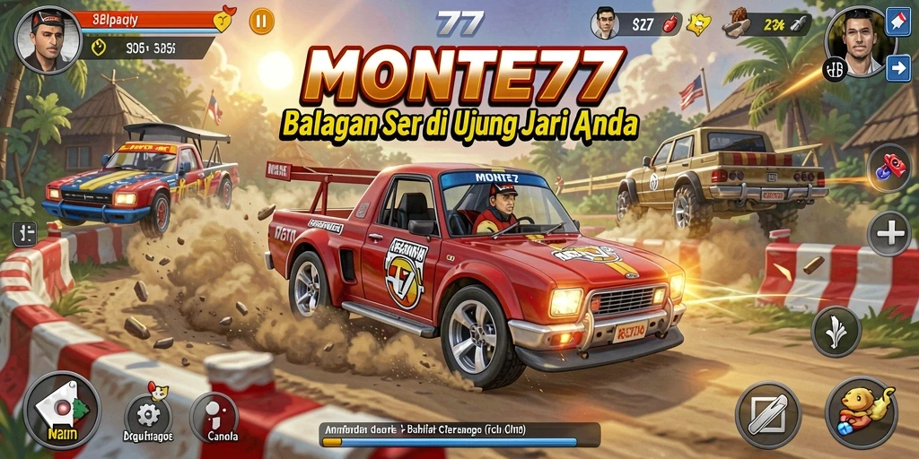 Gameplay seru dalam balapan mobil di MONTE77.
