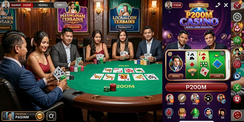 Gambaran gameplay P200M yang mengasyikkan dalam Live Casino.