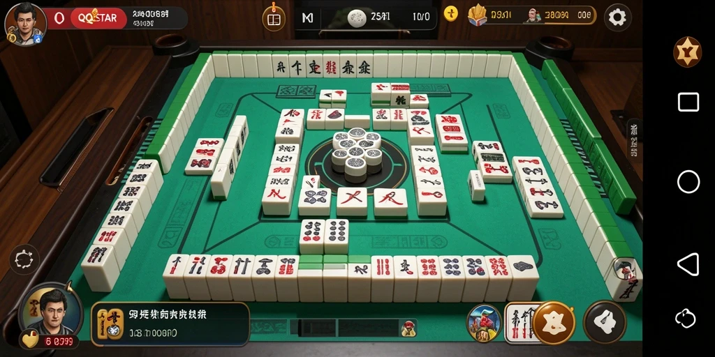 Screenshot gameplay QQSTAR menampilkan aksi seru permainan Mahjong.