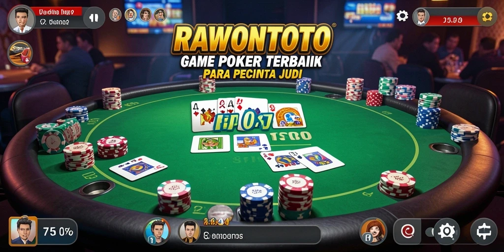 Tangkapan layar gameplay RAWONTOTO dengan aksi Poker yang mendebarkan.