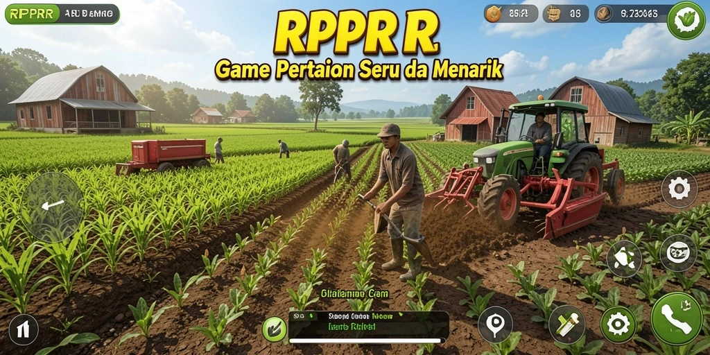 Screenshot gameplay RPRR memperlihatkan aktivitas bertani yang menyenangkan.