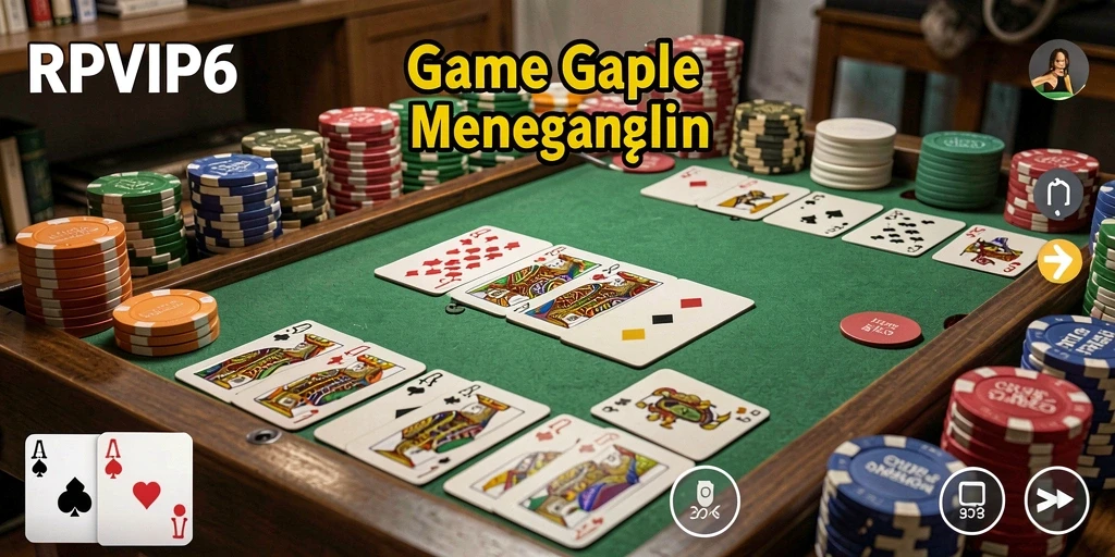 Screenshot utama RPVIP6 menampilkan gameplay Gaple yang seru dan interaktif.