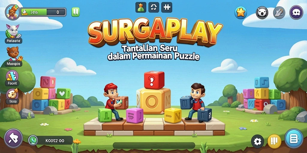 Screenshot gameplay SURGAPLAY menampilkan berbagai teka-teki menarik.