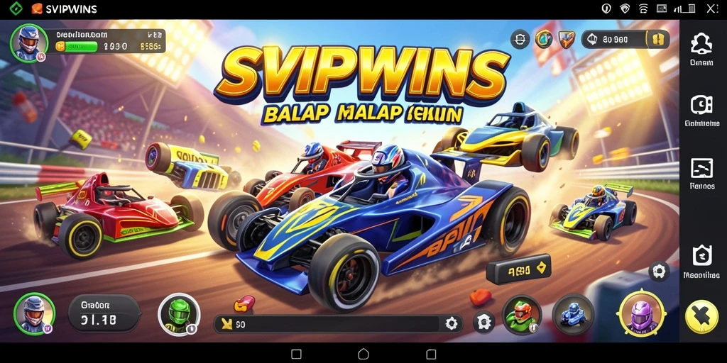 Tangkapan layar yang menampilkan aksi balap mendebarkan di SVIPWINS.